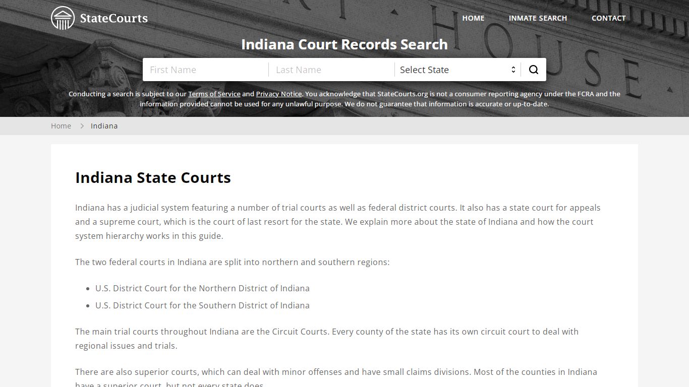 Indiana Court Records - IN State Courts